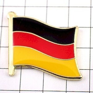 ピンバッジ◆ドイツ 連邦共和国 国旗デラックス薄型キャッチ付き 黒赤黄の３色 ピンズ DEUTSCHLAND GERMANY FLAG FLAGGE