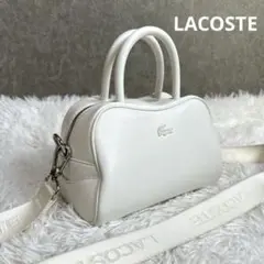 LACOSTE ラコステ スモールトップハンドルバッグ  ホワイト