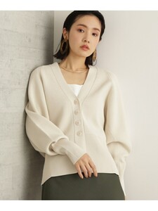 [洗える]フォルム畦ニットカーデイガン NATURAL BEAUTY BASIC ナチュラルビューティベーシック トップス カーディガン ホワイト