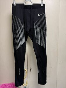 送料格安スピード発送！美品★NIKEナイキランニングタイツ黒★Mサイズジョギング陸上登山トレランマラソン