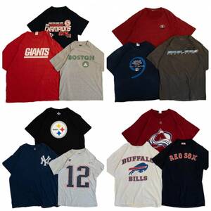 古着卸 現物まとめ売り 洗濯済み MLB NFL NHL NBA プロチーム 半袖Ｔシャツ 12枚セット(S-XXL)