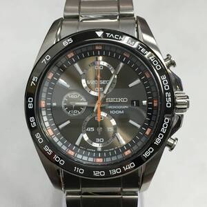 【美品・動作未確認】ジャンク SEIKO セイコー クォーツ 腕時計 7T92-0RK0 クロノグラフ デイト メンズ 箱有、保証書有 海外モデル