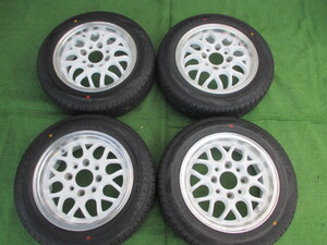 (C2623)Racing SPARCO 155/65R13 5J +47 PCD110/114.3 旧規格軽自動車 2024年タイヤほぼ新品 手渡し歓迎