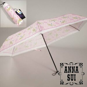 新品1円～★ANNA SUI アナスイ× CINNAMOROLL シナモロール 晴雨兼用傘 折りたたみ傘 UV遮蔽 遮光 遮熱 耐風骨 ピンク ◆8133◆