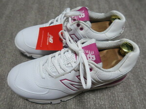 未使用 タグ付 国内正規品 ニューバランス WG574WP ゴルフシューズ ソフトスパイク US8.0 25cm new balance ホワイト ピンク系