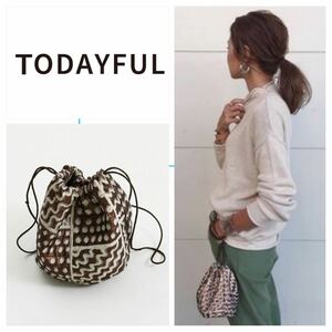 TODAYFUL(トゥデイフル) Jacquard Mini Purseジャガードミニポシェット　巾着　20210203