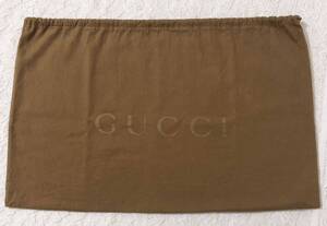 グッチ「GUCCI」バッグ保存袋 旧旧型（4171) 正規品 付属品 内袋 布袋 巾着袋 ブラウン 布製 56×36cm 横長