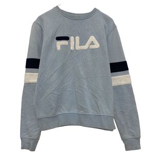 FILA プリント スウェット トレーナー フィラ レディース XS ライトブルー 古着卸 アメリカ仕入 a609-5710