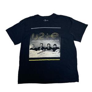 U2 ロックバンド 半袖バンドTシャツ ツアー ロックT ブラック z12 XL相当