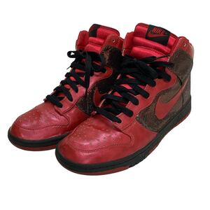 K446 NIKE ナイキ DUNK HIGH ダンク ハイ スニーカー 28cm レッド ゴールド ラメ