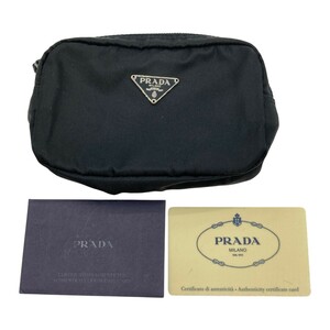 ◎◎ PRADA プラダ ファスナーポーチ ポーチ ギャランティーカード付 1N0833 ブラック やや傷や汚れあり