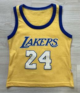 【未使用】 ベビー服　BRYANT #24 コービー・ブライアント NBA レイカーズ LAKERS　タンクトップ シャツ 赤ちゃん ユニフォーム 80 バスケ