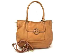 1円 ■美品■ TORY BURCH トリーバーチ アマンダ レザー 2WAY ハンドバッグ ショルダーバッグ 斜め掛け レディース ブラウン系 FB8478