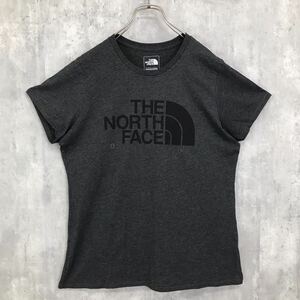 【1円スタート】US限定 ノースフェイス 新品 タグ付 THE NORTH FACE ロゴ Tシャツ レディース L ハーフドーム ダークグレー 正規品 NT-082