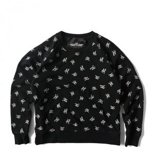 国内正規 MARC JACOBS マークジェイコブス THE LOGO SWEATSHIRT スウェット トレーナー ロゴ 総柄 S 黒 ブラック M4008007