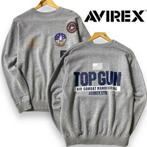 【M】新品 定価1.2万 アヴィレックス プルオーバー スウェットシャツ AVIREX TOP GUN トップガン トレーナー 3132019 M ミリタリー ◆R301