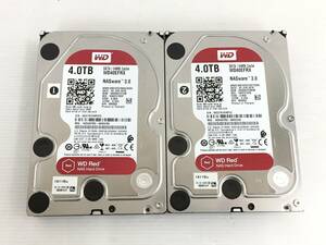 〇【2台セット】Western Digital WD40EFRX 4TB SATA 3.5インチ WD Red ハードディスク 正常 動作品