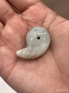 【E25599】勾玉＊翡翠＊ミャンマー＊Magatama Jade Pendant