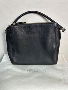 NINA RICCI ハンドバッグ ショルダーバッグ ブラック バッグ レザー 鞄 黒