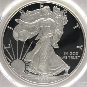 『最高鑑定』2008年 W アメリカ 1ドル 銀貨 PCGS PR70 DCAM シルバーイーグル[FS060512]