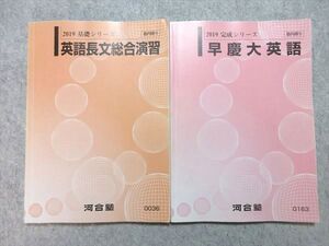 WF55-024 河合塾 英語長文総合演習/早慶大英語 通年セット 2019 基礎シリーズ/完成シリーズ 計2冊 020S0B