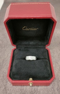 新品仕上げ品 カルティエ ラブリング 9号 750 49 K18WG 指輪 Cartier ホワイトゴールド ビスモチーフ 18金