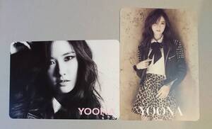 少女時代 SNSD Yoona ユナ トレカ フォトカード UP&引き 2枚セット Girls