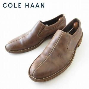 コールハーン サイドゴア スリッポン シューズ 茶系 27cm ロングノーズ COLE HAAN メンズ 靴 d122-32-0050XV