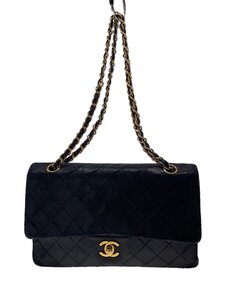 CHANEL◆マトラッセ25/ショルダーバッグ/レザー/BLK/黒/ダブルフラップA01112/マトラッセ/ココマーク