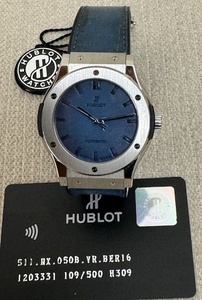 HUBLOT Berluti ウブロ クラシックフュージョン ベルルッティ 限定 ５００本 オーシャンブルー 511.NX.050B.VR.BER16 タグ ギャランティ