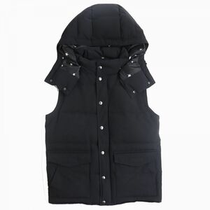 良品△正規品 ユニフォームエクスペリメント UE-178022 HOODED DOWN VEST 裏地星柄 フード付 ダブルジップ ダウンベスト ブラック 1 メンズ