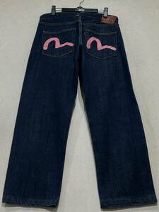 ※EVISU エヴィス エビス No2 LOT 2000 ピンクカモメ セルビッチデニムパンツ YAMANE ヤマネ 濃紺 日本製 34 　 BJBD.E