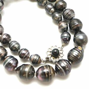 ◆南洋黒蝶真珠ネックレス◆U 約61.2g 約44.0cm 8.5-12.0mm珠 pearl パール jewelry necklace ジュエリー DA3/DA3