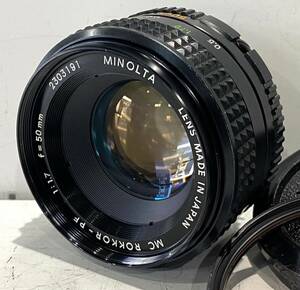 240330E☆ MINOLTA MC ROKKOR-PF 1:1.7 f=50mm マニュアルレンズ おまけ付 ♪配送方法＝おてがる配送宅急便(EAZY)♪