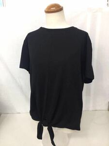 新品■ck カルバンクライン レディース 半袖カットソー Tシャツ 前結び ブラック S