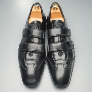 MG9608//*プラダスポーツ/PRADA*4P1438/メンズ8/ベルクロスニーカー/レザースニーカー/ローカット/靴/黒/ブラック