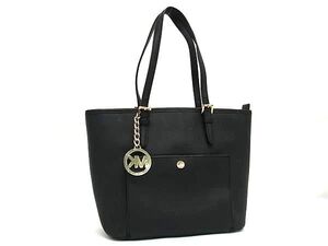 1円 MICHAEL KORS マイケルコース レザー ハンドバッグ トートバッグ ショルダー 肩掛け レディース ブラック系 BN0972