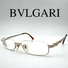 希少 BVLGARI ブルガリ メガネ 眼鏡 度入り アンダーリム サイドロゴ