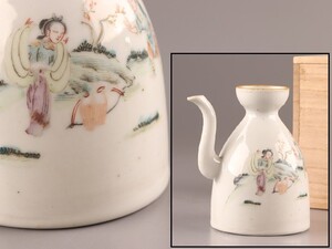 中国古玩 唐物 十錦 粉彩 水注 時代物 極上品 初だし品 C9935