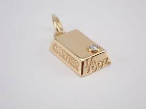 希少　ヴィンテージ Cartier カルティエ インゴット ペンダント トップ　ダイヤモンド　1p k18 750 ネックレス ネックレストップ