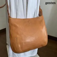 ◇ 美品 genten ゲンテン レザーショルダーバッグ ライトブラウン ◇