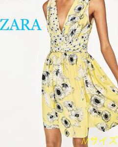 sale!新品タグ付☆ZARAザラ☆フラワー柄ドレープドレスM