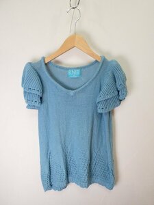 ケイタマルヤマ　KNIT　コットン　半袖手編ニット【L