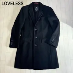 LOVELESS  ラブレス  チェスターコート ロゴボタン S ブラック