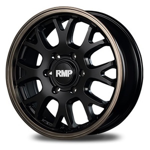 ハイエース MID RMP 028FX 17x6.5 +38 6H-139.7 セミグロスブラック/リムポリッシュ/ブロンズクリア GY NASCAR 215/60R17 200系