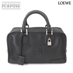 新品同様 ロエベ LOEWE アマソナ 28 ハンド バッグ レザー ブラック シルバー 金具 Amazona 28 90256477