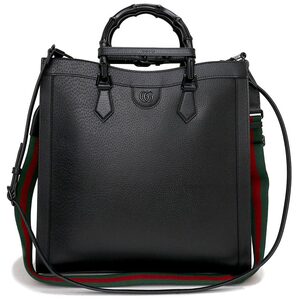 （新未使用　展示品）グッチ GUCCI ダイアナ ラージ 3WAY ショルダー トート ハンドバッグ 斜め掛け レザー バンブー 黒 ブラック 703218