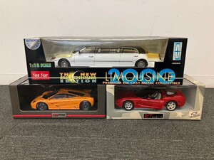 C717-O60-512 ミニカー 模型 3点 セット CHEVROLET CORVETTE uTモデル Sun Star LINCOLN TOWN CAR 他 1/18スケール 箱付き