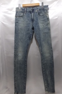 G-STAR RAW ジースターロー 3301 SUPER SLIN ストレッチデニムパンツ サイズW30 インディゴ ボトムス メンズ