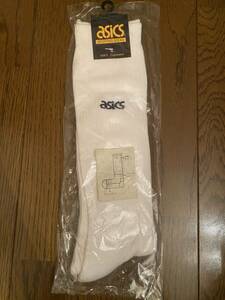 asics(アシックス) バレーボール ハイソックス TZ45F ホワイト 0150 ホワイト／ネイビーブルー　24-26cm 未使用 kk120